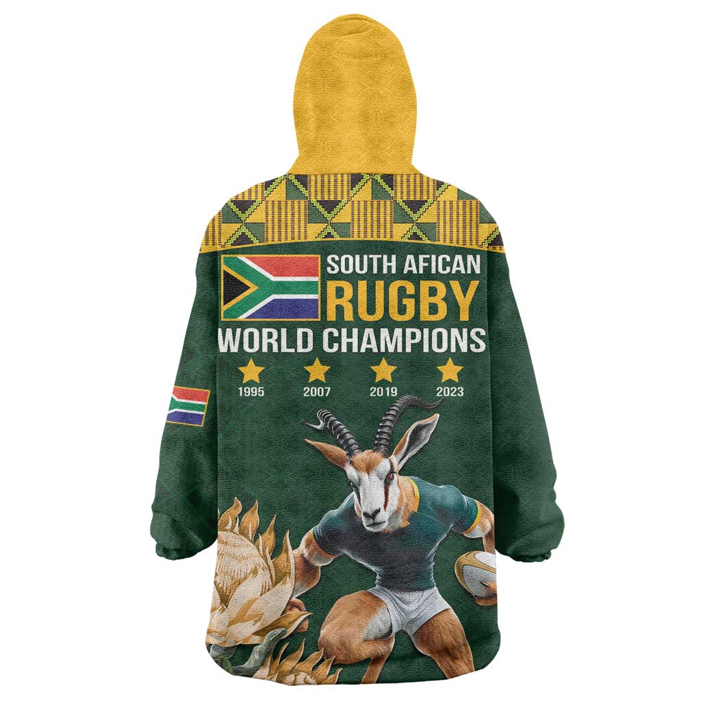 South Africa Rugby History World Champions Wearable Blanket Hoodie Springboks Make History LT9