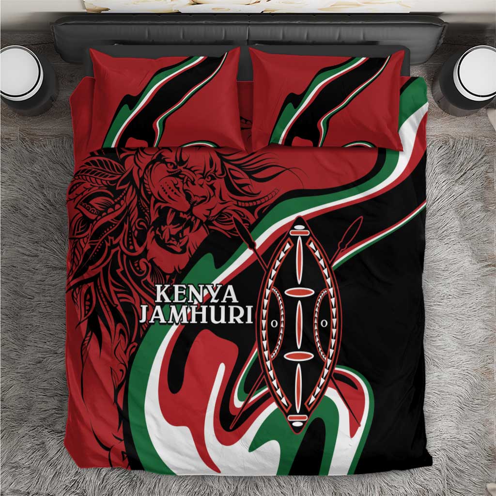 Happy Jamhuri Day Kenya Bedding Set Kenyan Lion and Maasai Shield LT9