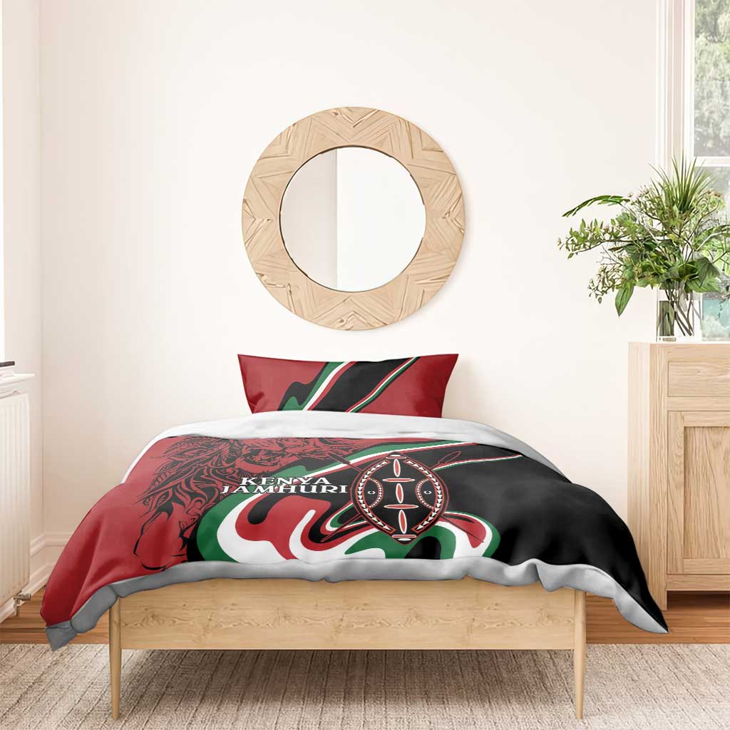 Happy Jamhuri Day Kenya Bedding Set Kenyan Lion and Maasai Shield LT9