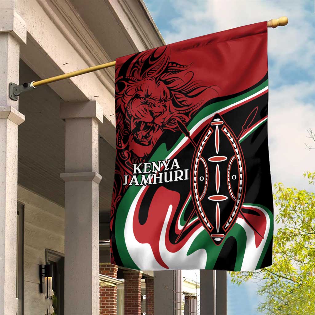 Happy Jamhuri Day Kenya Garden Flag Kenyan Lion and Maasai Shield LT9