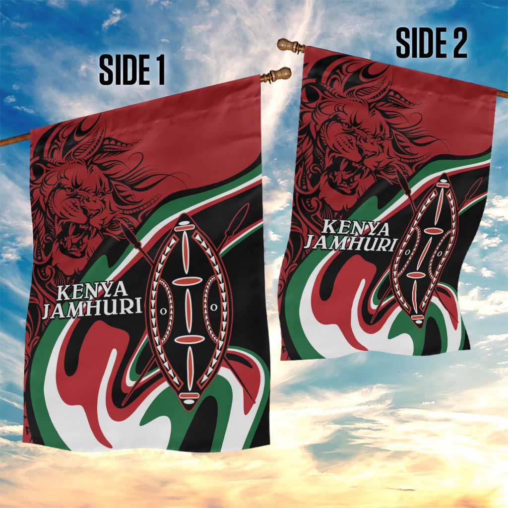 Happy Jamhuri Day Kenya Garden Flag Kenyan Lion and Maasai Shield LT9