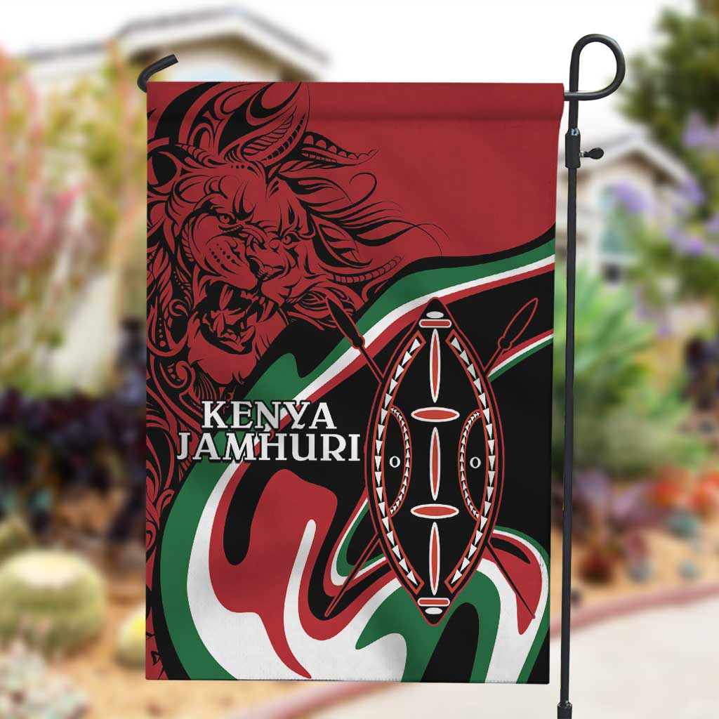 Happy Jamhuri Day Kenya Garden Flag Kenyan Lion and Maasai Shield LT9