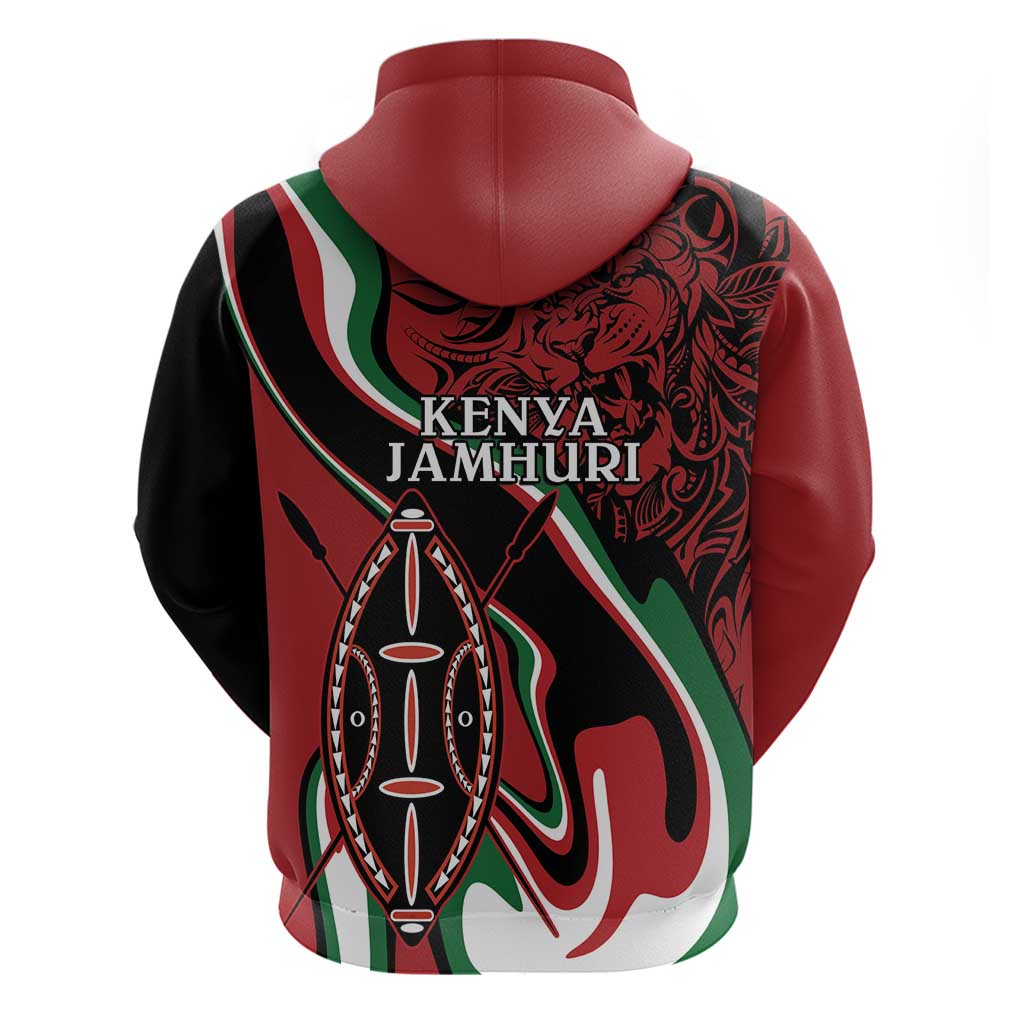 Happy Jamhuri Day Kenya Hoodie Kenyan Lion and Maasai Shield LT9
