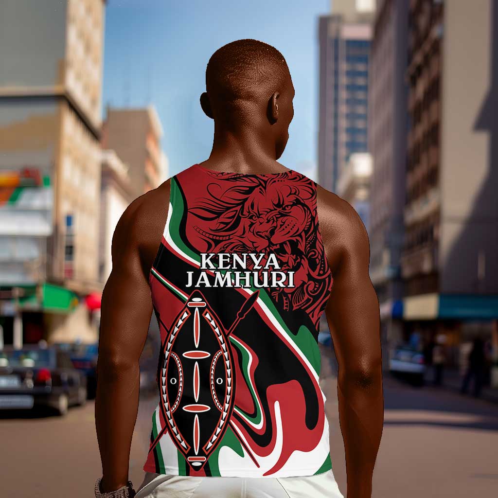 Happy Jamhuri Day Kenya Men Tank Top Kenyan Lion and Maasai Shield LT9