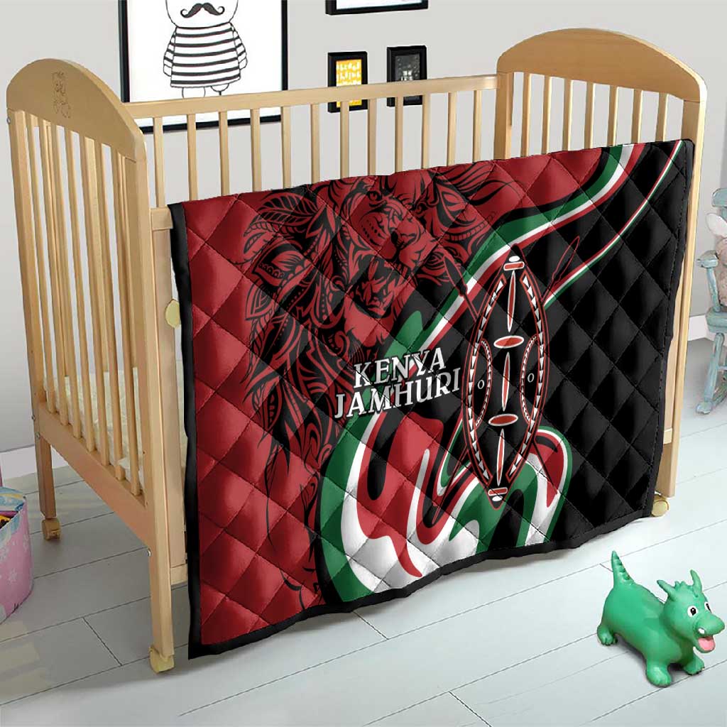 Happy Jamhuri Day Kenya Quilt Kenyan Lion and Maasai Shield LT9