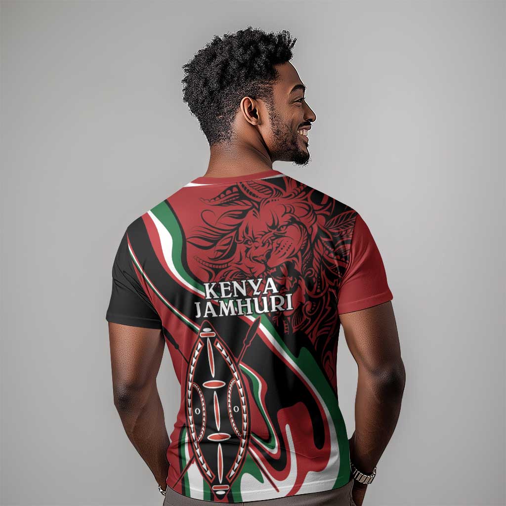 Happy Jamhuri Day Kenya T shirt Kenyan Lion and Maasai Shield LT9