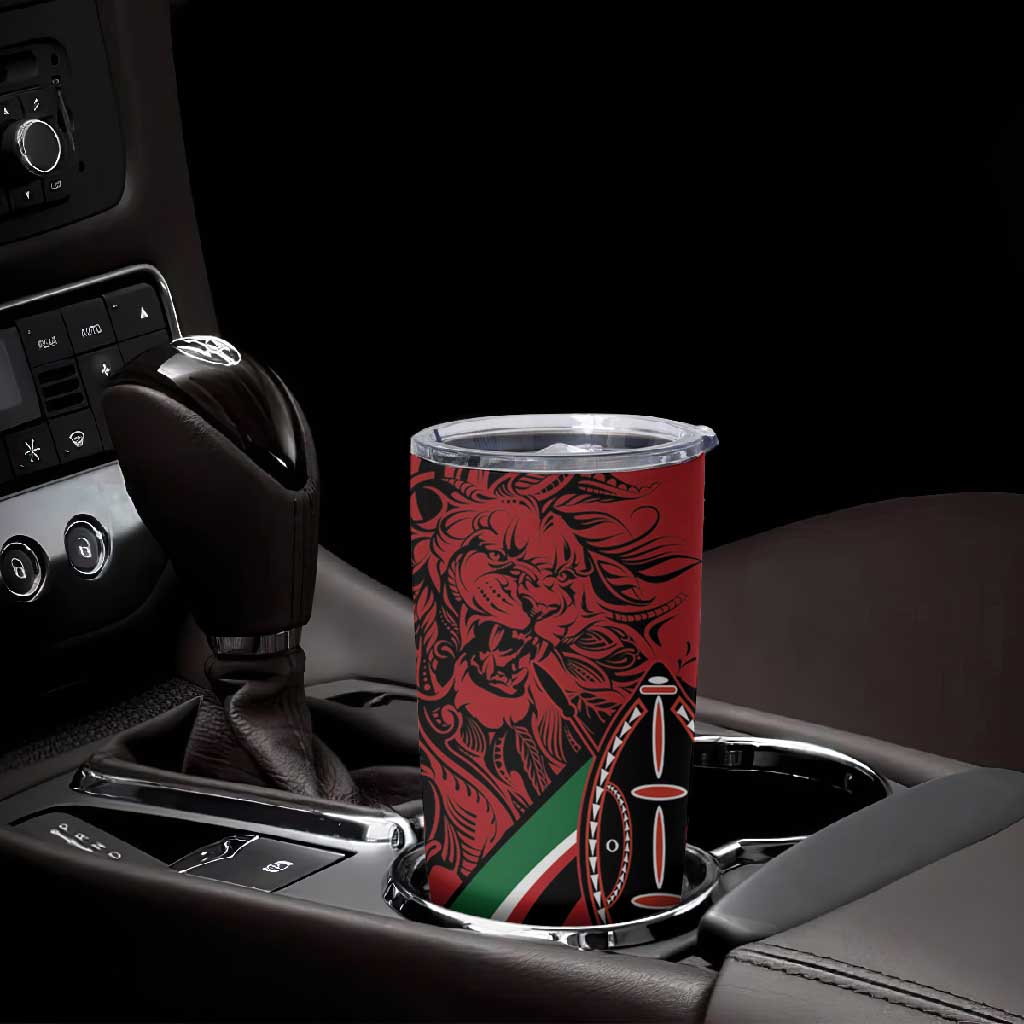 Happy Jamhuri Day Kenya Tumbler Cup Kenyan Lion and Maasai Shield LT9