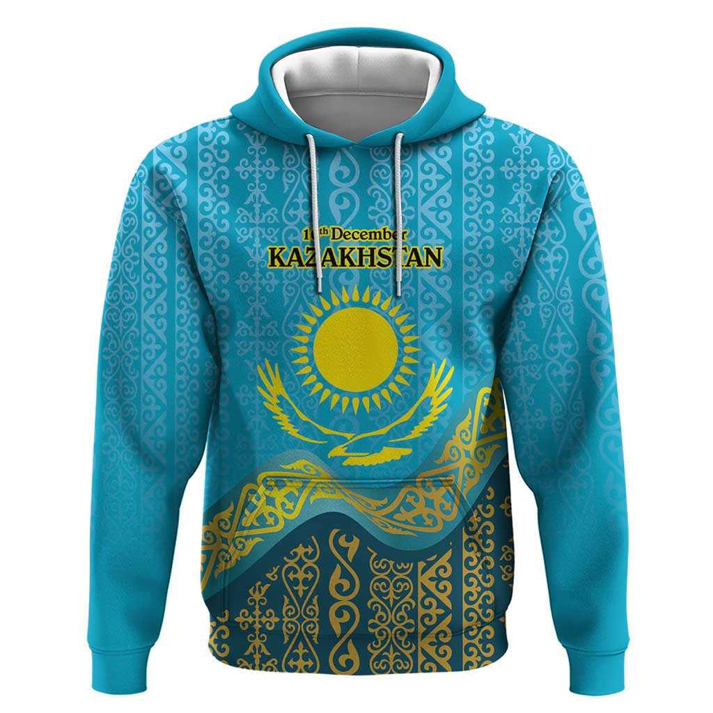 Kazakhstan Independence Day Personalized Hoodie 16 December with Kazakh Pattern LT9