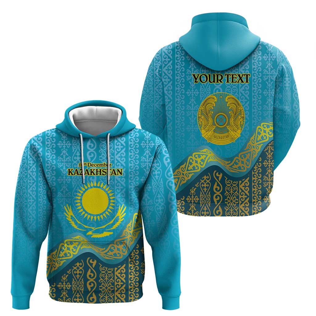 Kazakhstan Independence Day Personalized Hoodie 16 December with Kazakh Pattern LT9