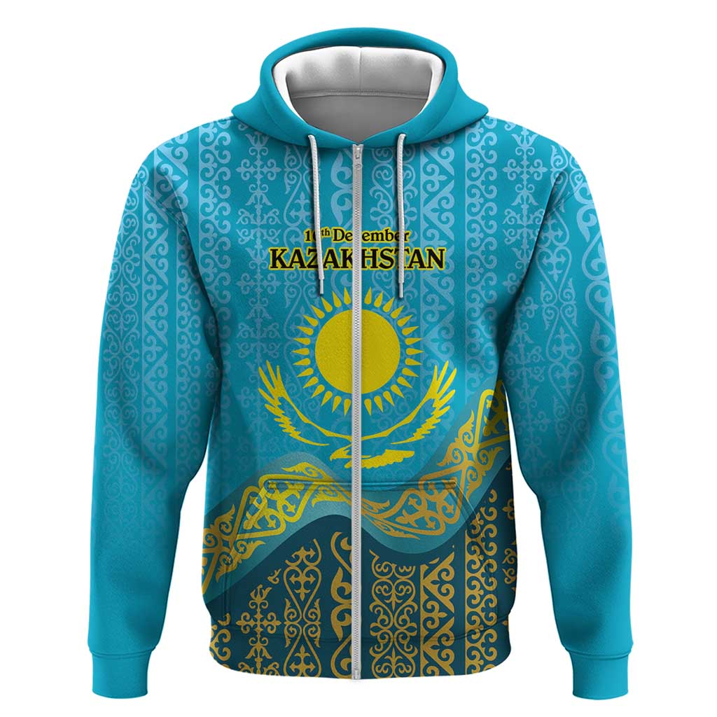 Kazakhstan Independence Day Personalized Hoodie 16 December with Kazakh Pattern LT9