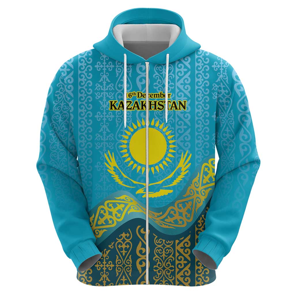 Kazakhstan Independence Day Personalized Hoodie 16 December with Kazakh Pattern LT9