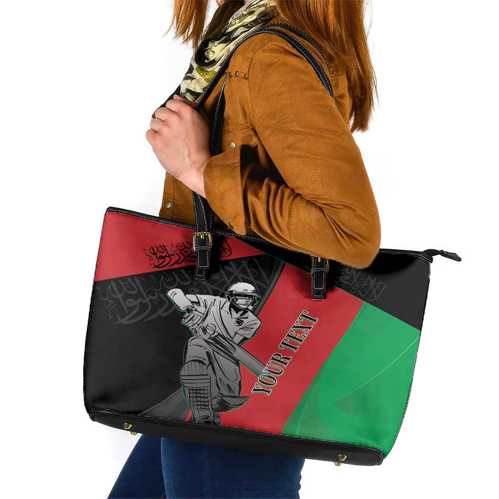 Custom Afghanistan Cricket Leather Tote Bag Sporty Version LT9