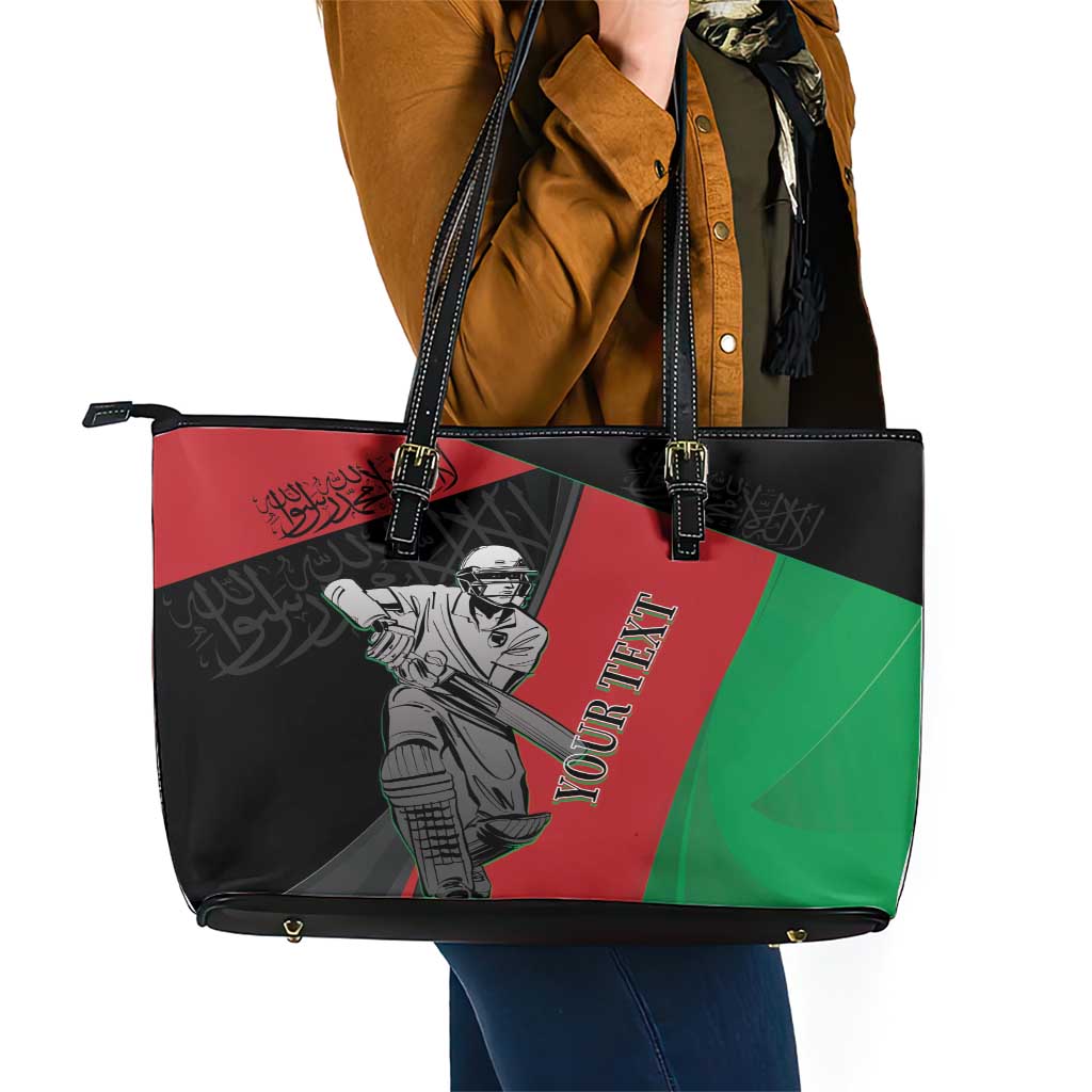Custom Afghanistan Cricket Leather Tote Bag Sporty Version LT9