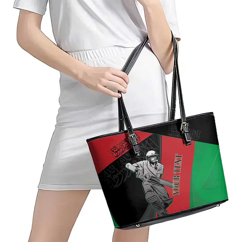 Custom Afghanistan Cricket Leather Tote Bag Sporty Version LT9