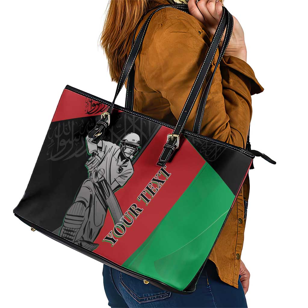 Custom Afghanistan Cricket Leather Tote Bag Sporty Version LT9
