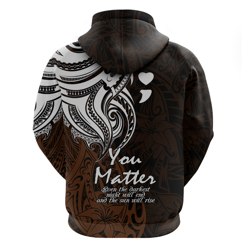 Your Matter Suicide Prevention Hoodie Gold Polynesian Tribal LT9