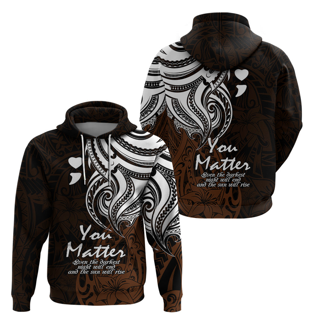 Your Matter Suicide Prevention Hoodie Gold Polynesian Tribal LT9