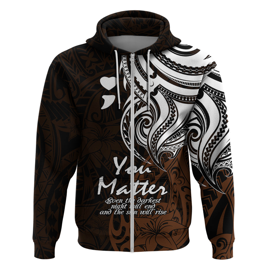 Your Matter Suicide Prevention Hoodie Gold Polynesian Tribal LT9