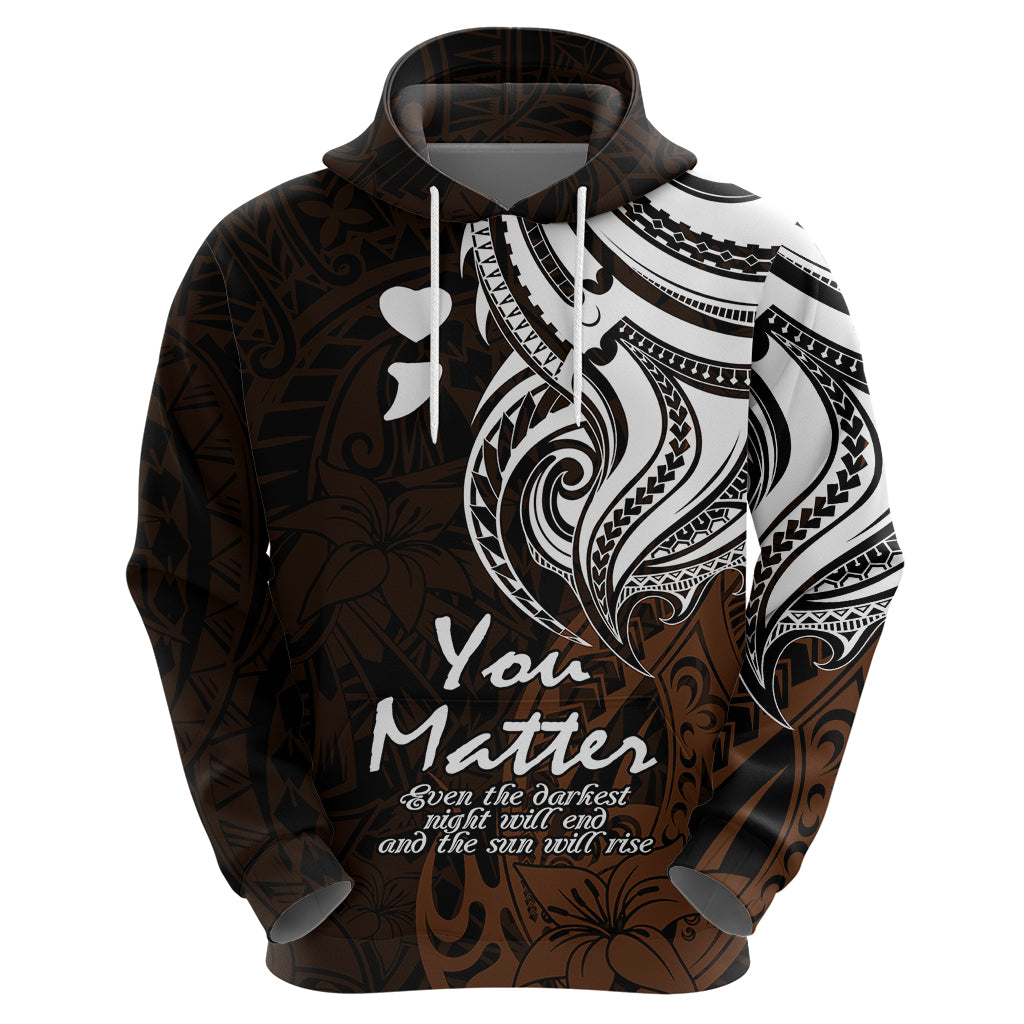 Your Matter Suicide Prevention Hoodie Gold Polynesian Tribal LT9