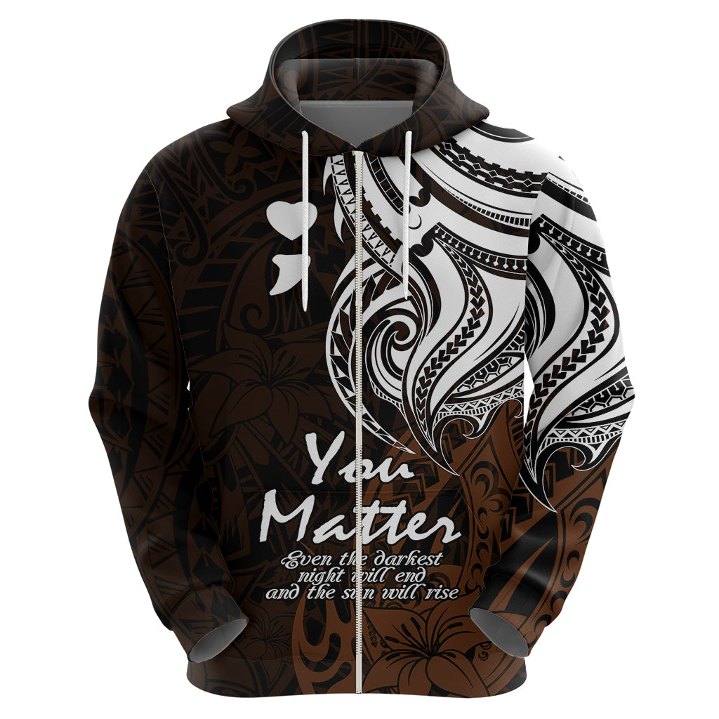 Your Matter Suicide Prevention Hoodie Gold Polynesian Tribal LT9