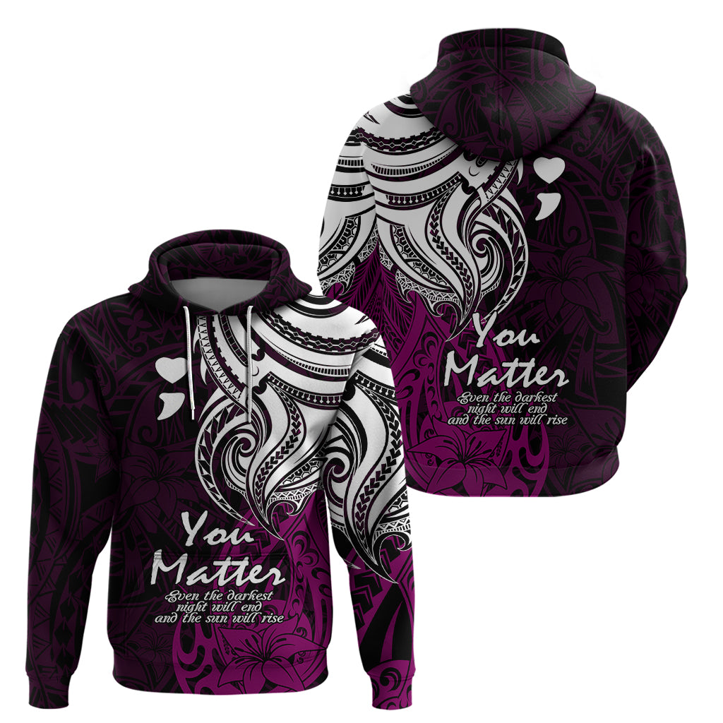 Your Matter Suicide Prevention Hoodie Pink Polynesian Tribal LT9