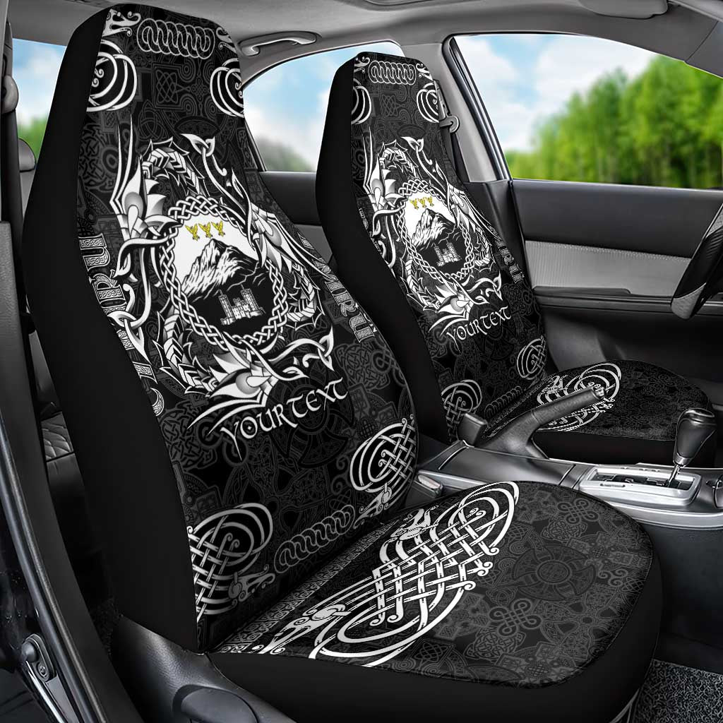 Personalized Caernarfonshire Sir Gaernarfon Car Seat Cover Black Castle Tower Celtic-inspired LT9