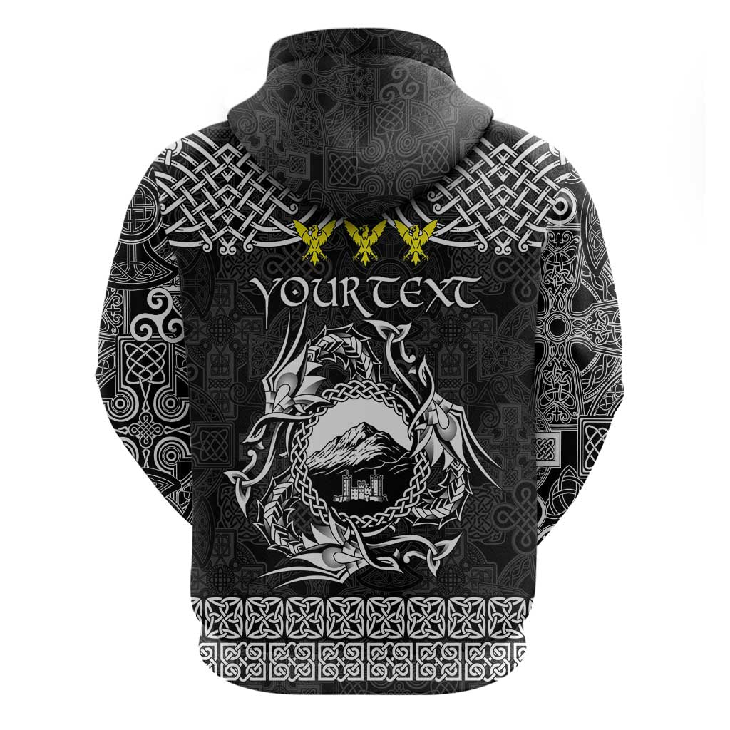 Personalized Caernarfonshire Sir Gaernarfon Hoodie Black Castle Tower Celtic-inspired LT9