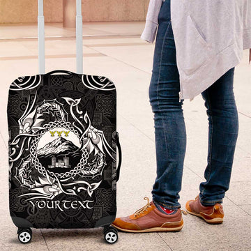 Personalized Caernarfonshire Sir Gaernarfon Luggage Cover Black Castle Tower Celtic-inspired LT9