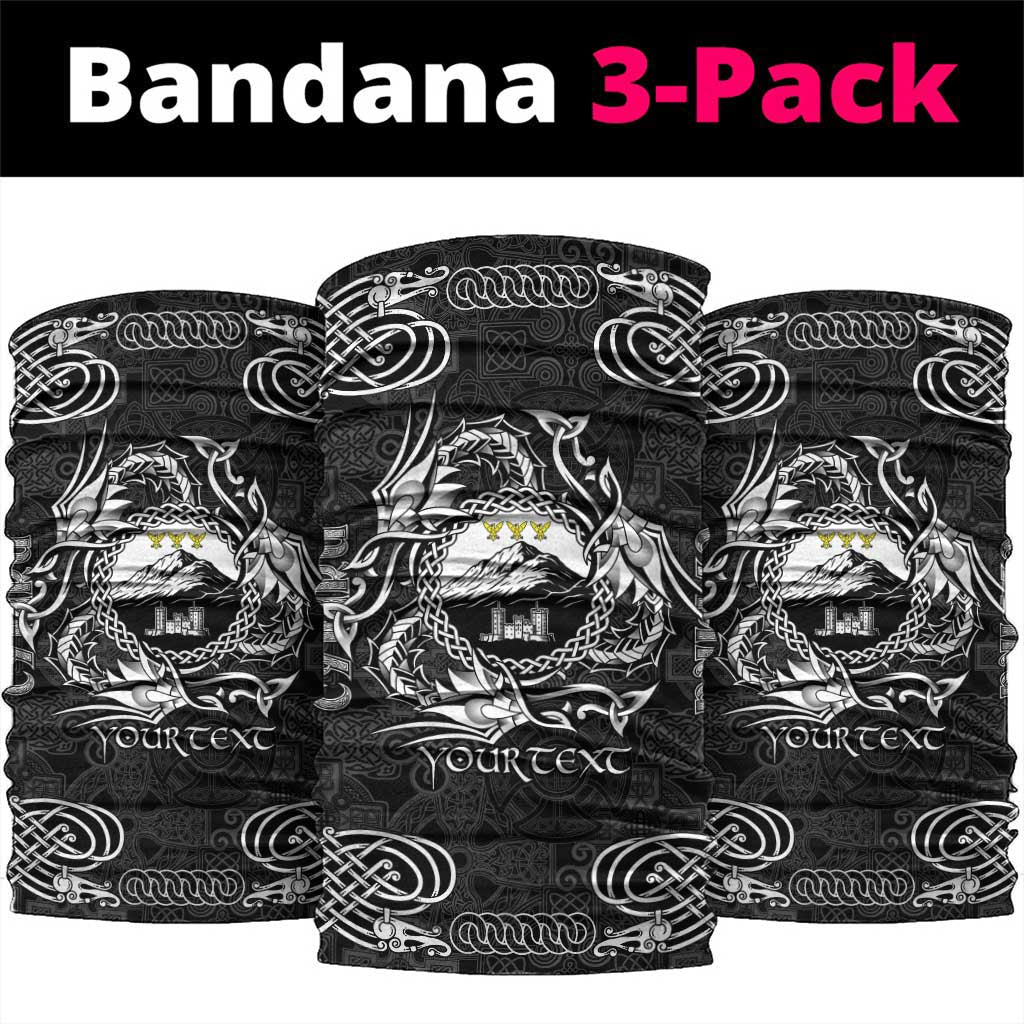 Personalized Caernarfonshire Sir Gaernarfon Neck Gaiter Black Castle Tower Celtic-inspired LT9