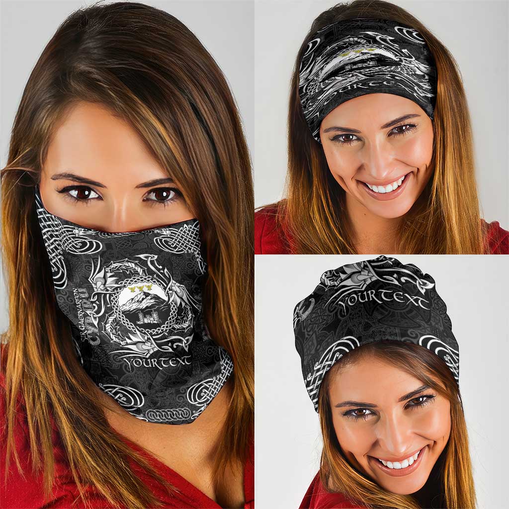Personalized Caernarfonshire Sir Gaernarfon Neck Gaiter Black Castle Tower Celtic-inspired LT9