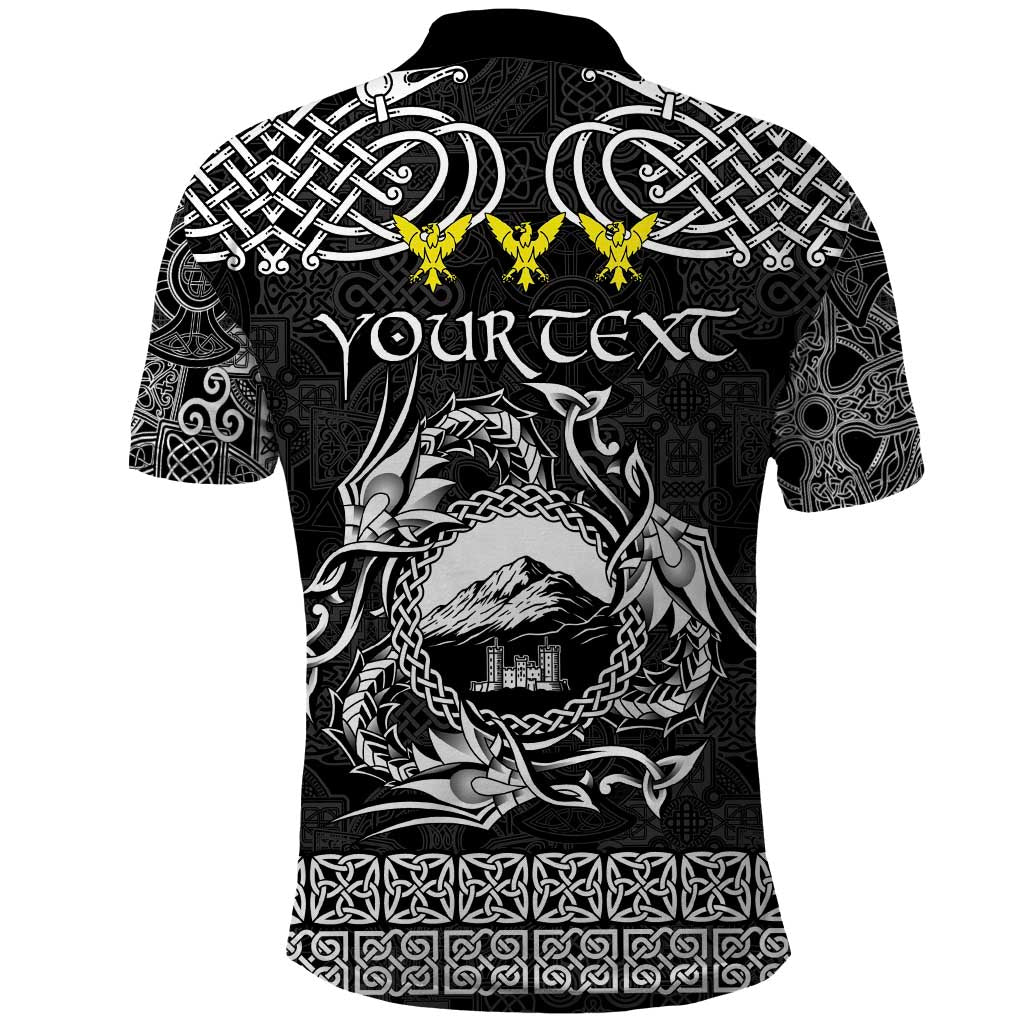 Personalized Caernarfonshire Sir Gaernarfon Polo Shirt Black Castle Tower Celtic-inspired LT9