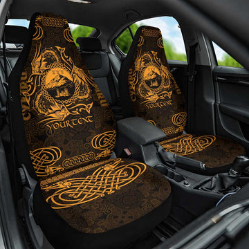 Personalized Caernarfonshire Sir Gaernarfon Car Seat Cover Gold Castle Tower Celtic-inspired LT9