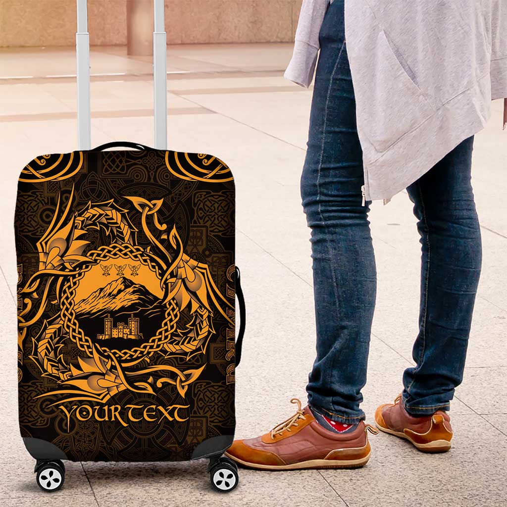 Personalized Caernarfonshire Sir Gaernarfon Luggage Cover Gold Castle Tower Celtic-inspired LT9