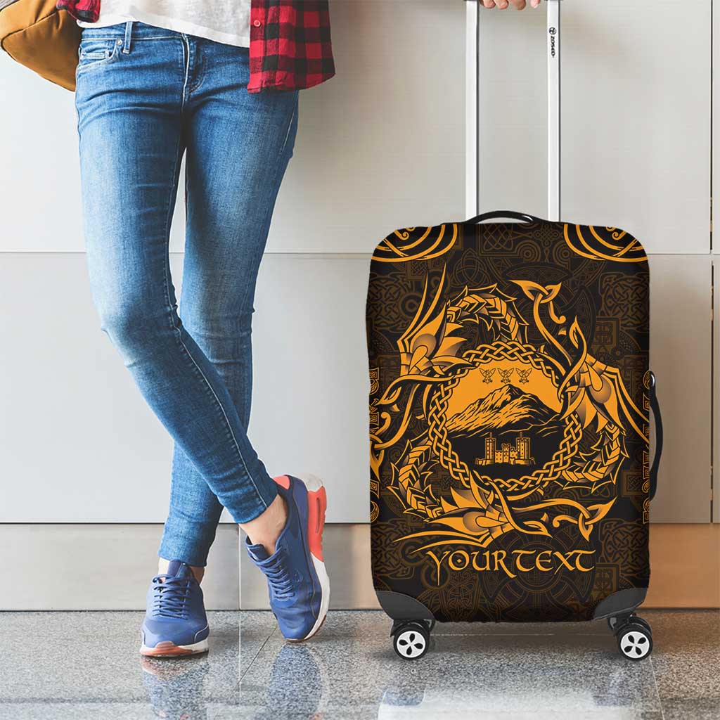 Personalized Caernarfonshire Sir Gaernarfon Luggage Cover Gold Castle Tower Celtic-inspired LT9