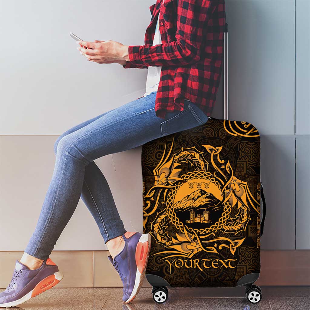 Personalized Caernarfonshire Sir Gaernarfon Luggage Cover Gold Castle Tower Celtic-inspired LT9