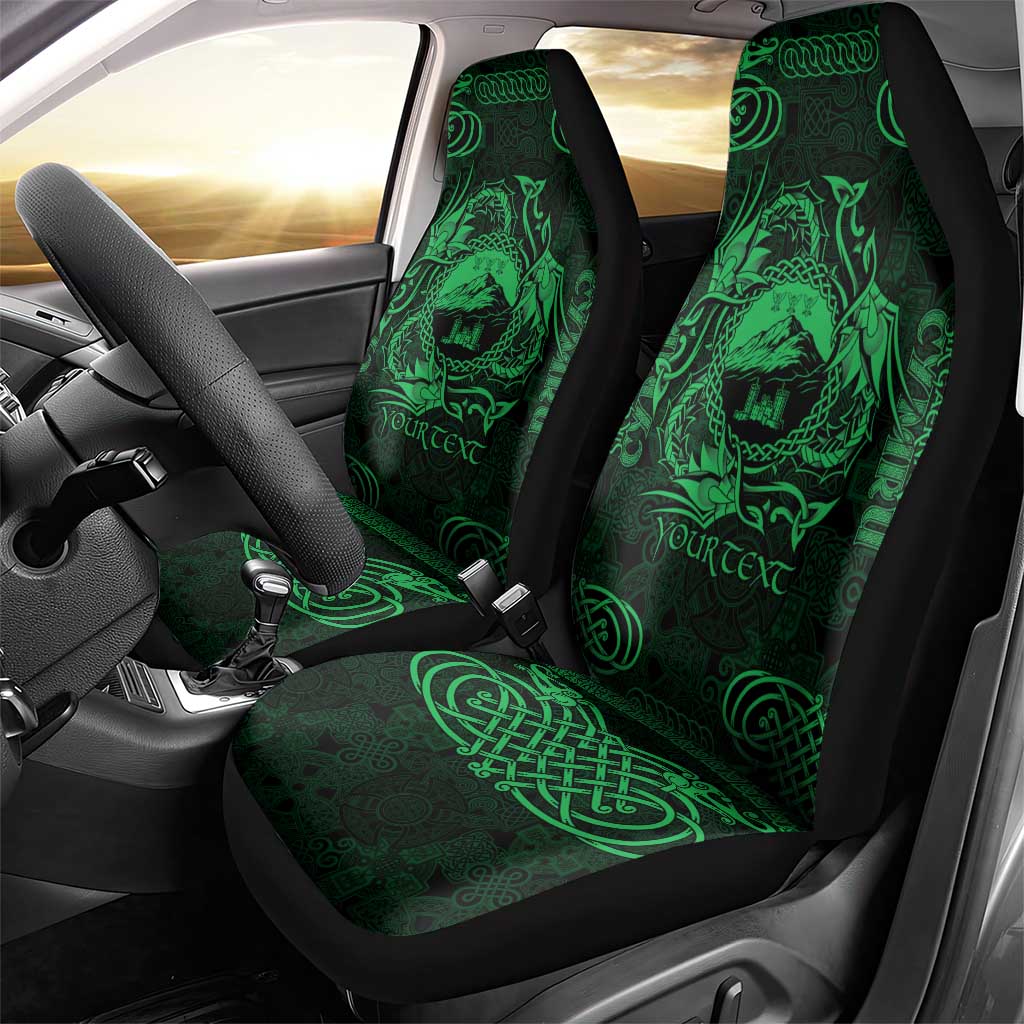 Personalized Caernarfonshire Sir Gaernarfon Car Seat Cover Green Castle Tower Celtic-inspired LT9