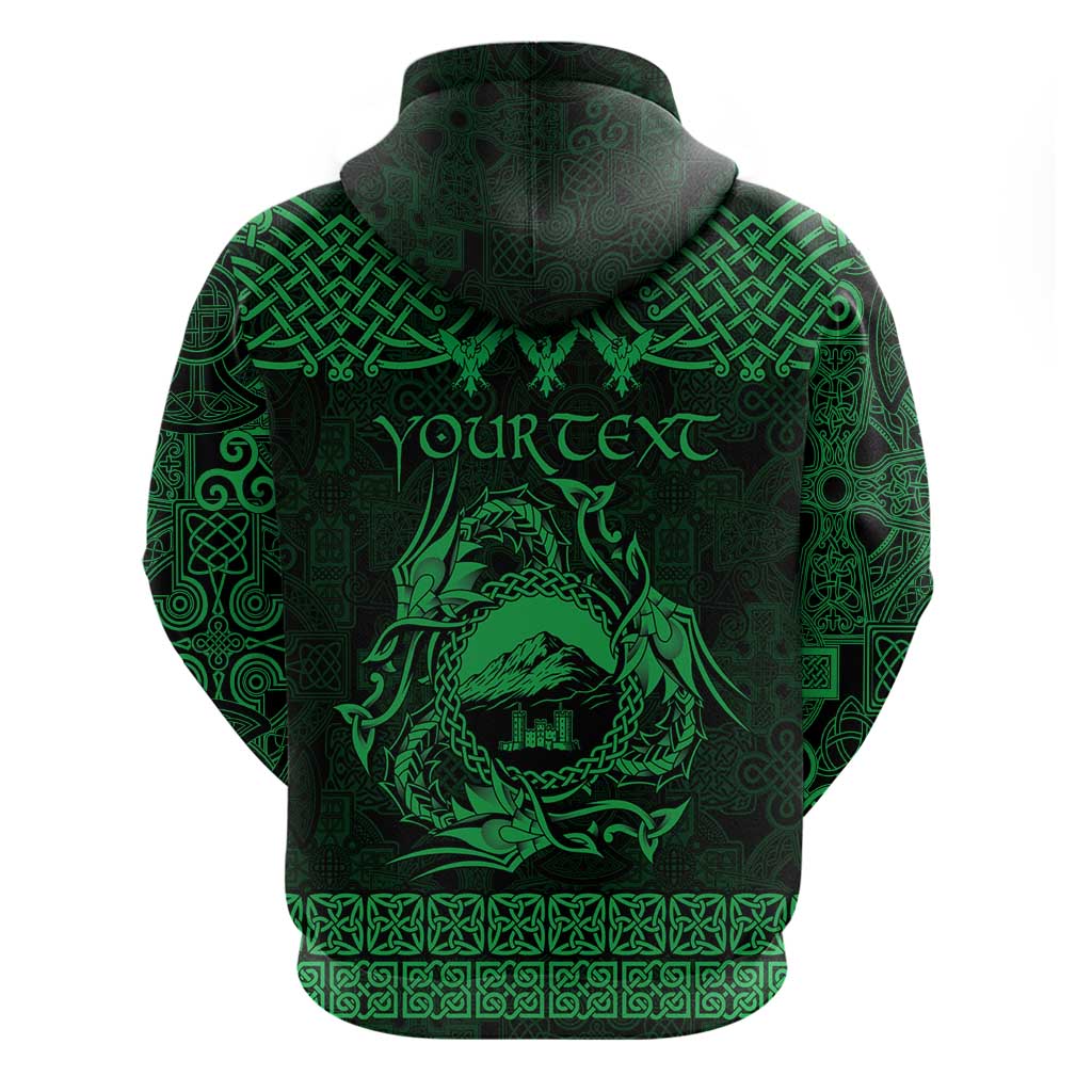 Personalized Caernarfonshire Sir Gaernarfon Hoodie Green Castle Tower Celtic-inspired LT9