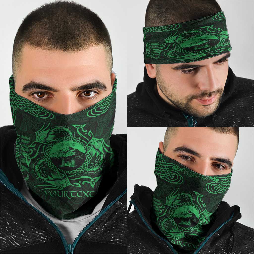 Personalized Caernarfonshire Sir Gaernarfon Neck Gaiter Green Castle Tower Celtic-inspired LT9