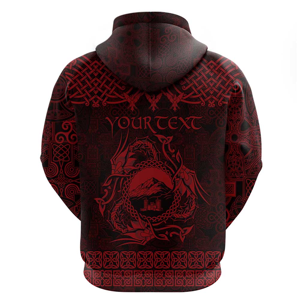 Personalized Caernarfonshire Sir Gaernarfon Hoodie Red Castle Tower Celtic-inspired LT9