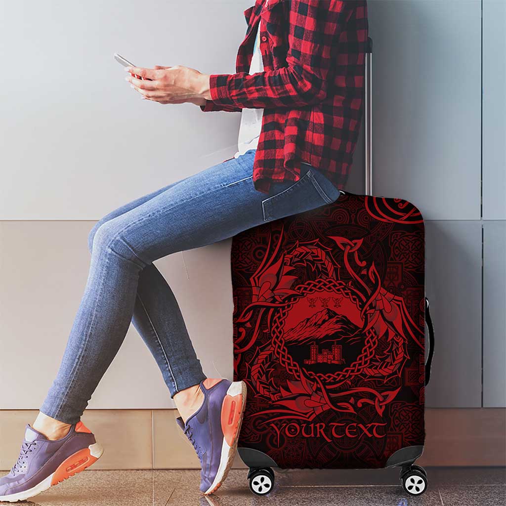 Personalized Caernarfonshire Sir Gaernarfon Luggage Cover Red Castle Tower Celtic-inspired LT9