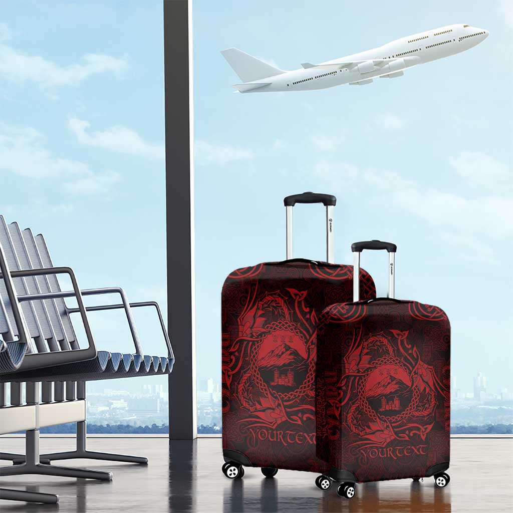 Personalized Caernarfonshire Sir Gaernarfon Luggage Cover Red Castle Tower Celtic-inspired LT9