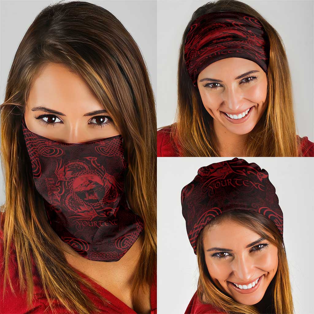 Personalized Caernarfonshire Sir Gaernarfon Neck Gaiter Red Castle Tower Celtic-inspired LT9