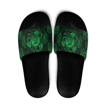 Personalized Cardiganshire Ceredigion Slide Sandals Green Leaping Salmon Celtic-inspired LT9