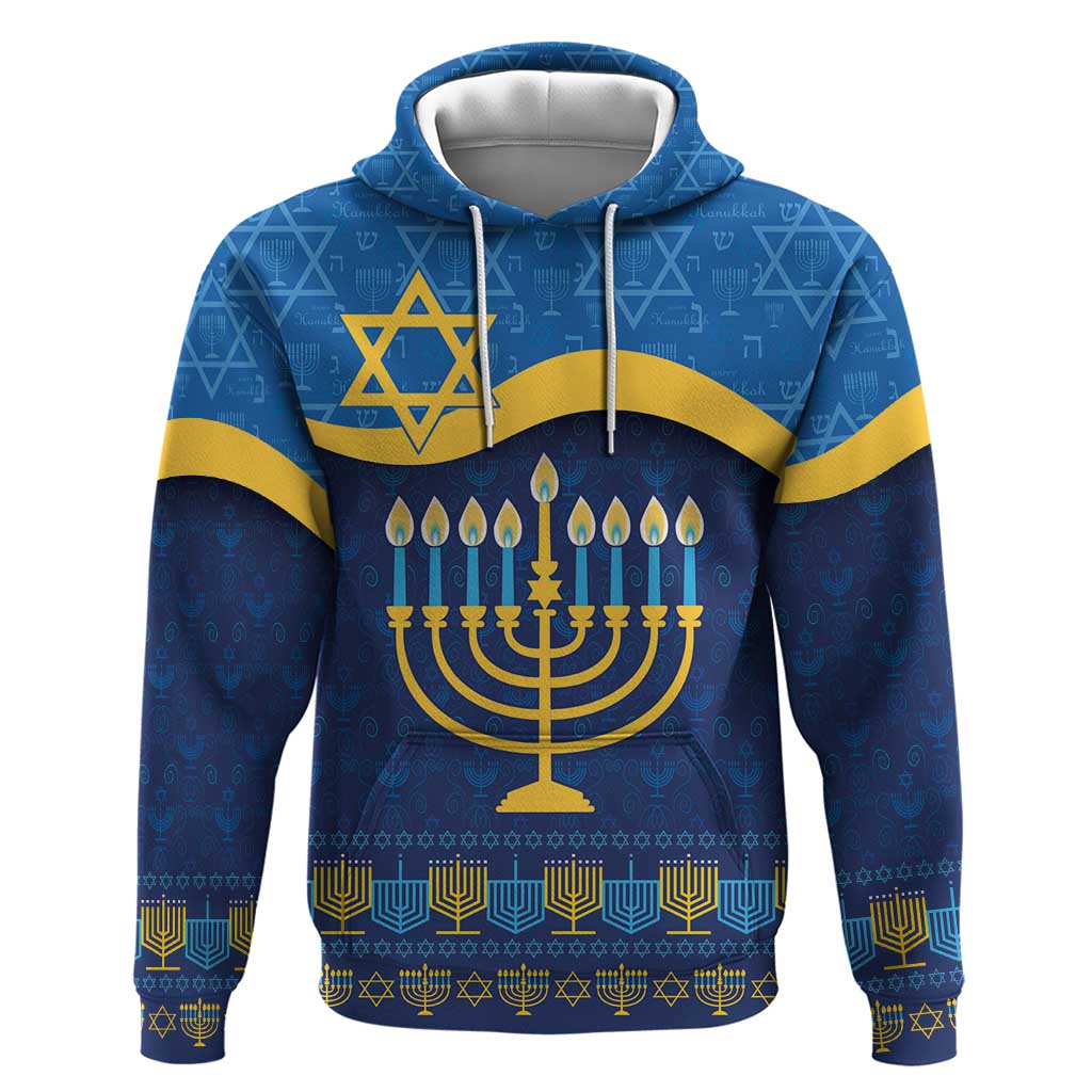 Love and Light Hanukkah Hoodie The Hanukkiah Menorah Pattern LT9