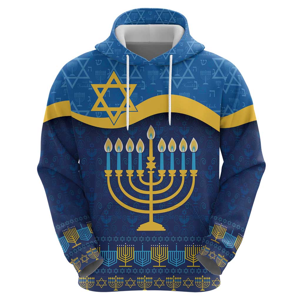 Love and Light Hanukkah Hoodie The Hanukkiah Menorah Pattern LT9