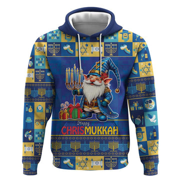 Merry Chrismukkah Hoodie With Gnome Christmas Hanukkah LT9