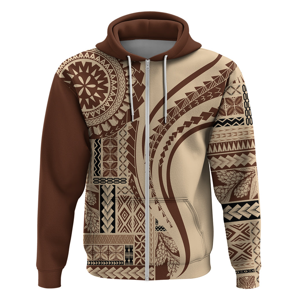 Samoa Siapo Arty Hoodie Brown Style LT9