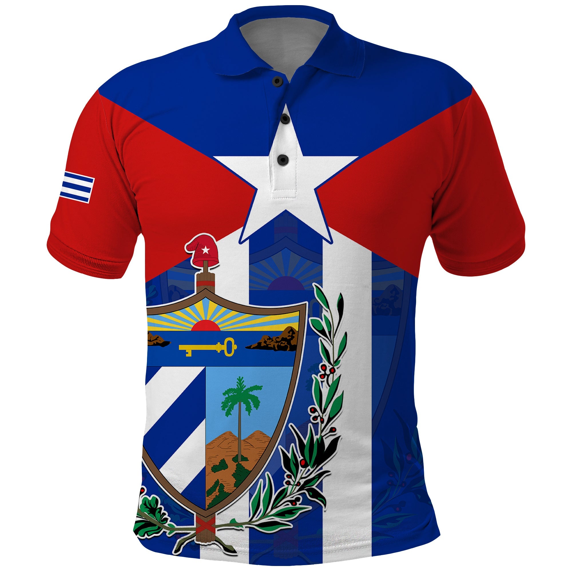 Cuba Simple Polo Shirt Coat Of Arms LT9