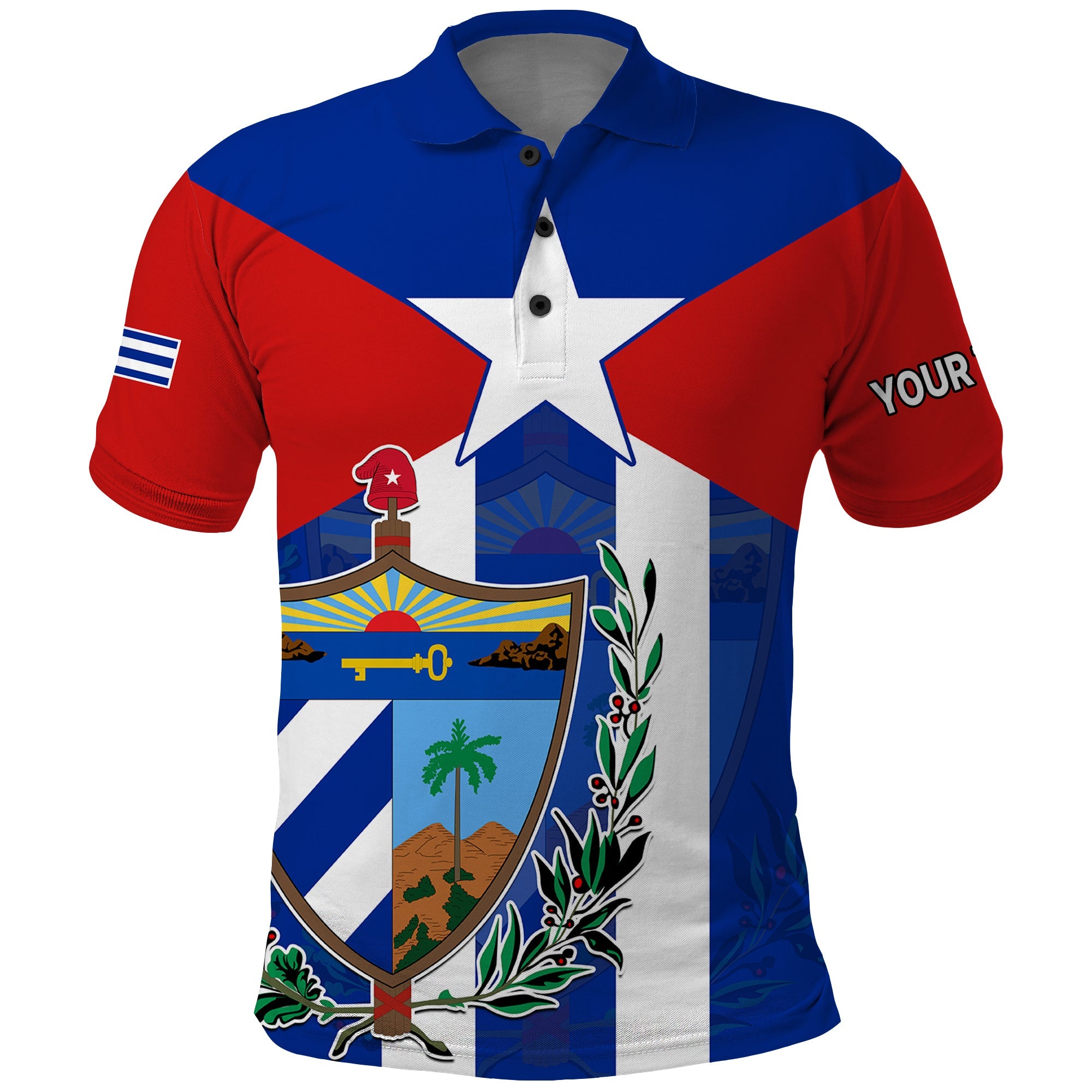 Custom Cuba Simple Polo Shirt Coat Of Arms LT9