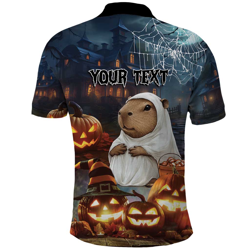 Capy-Boo-Ra Halloween Personalized Polo Shirt Capybara Funny Spooky Ghost LT9